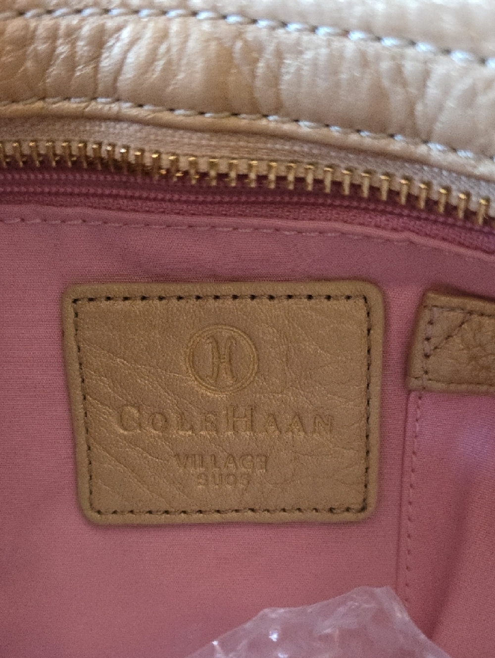 Cole Haan Blush Beige Leather Shoulder Bag with Gold Hardware - Picture 2 of 15